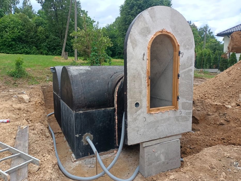 Piwnice betonowa wejscie na 350cm B30W8 solidna konstrukcja ziemianka