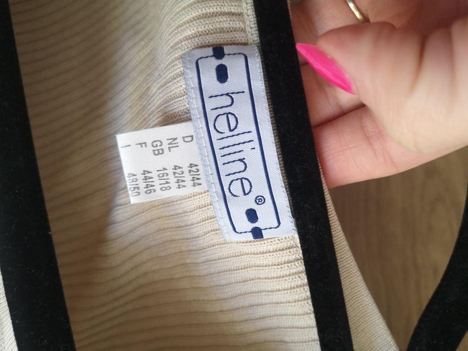 100% jedwab silk lekki sweter prążek beżowy