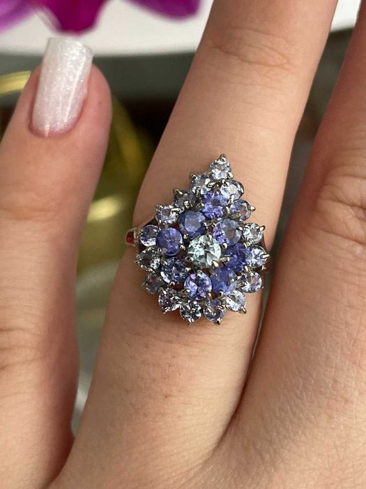 Кольцо из серебра 925 пробы с круглым аквамарином 3,5 мм, 17 размер