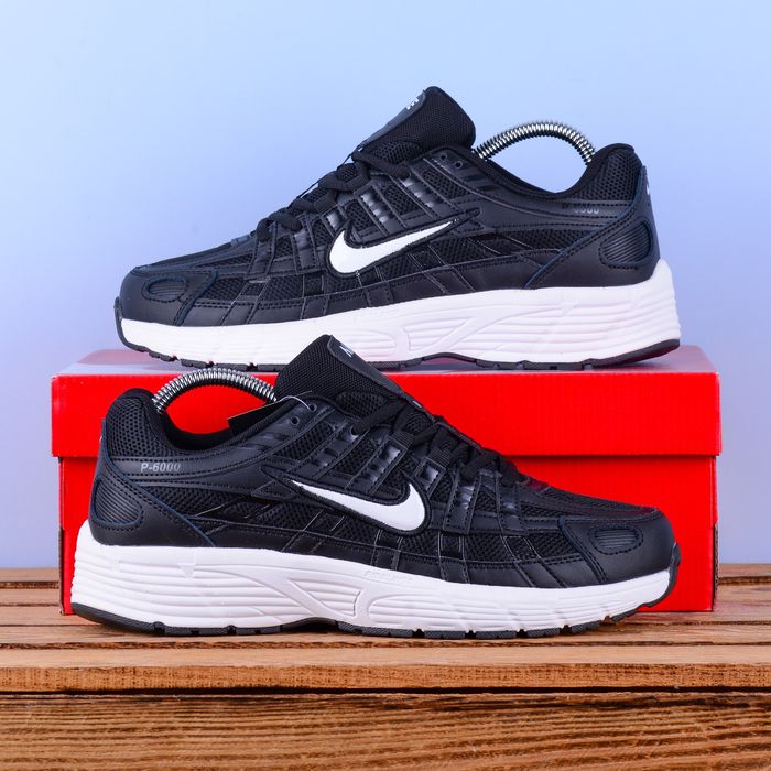 (2338) Кросівки Nike P-6000 чорні біла підошва найк найки  (41-45)