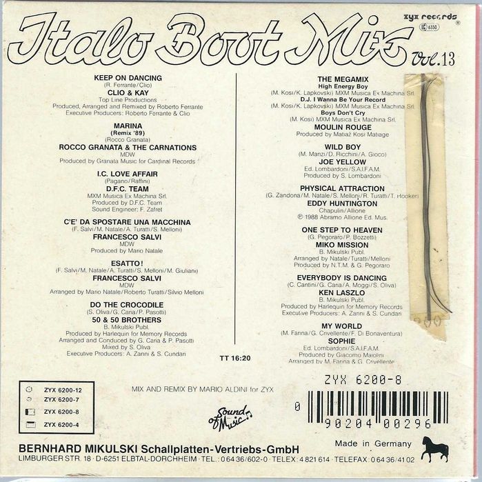 Maxi CD Italo Boot Mix Vol. 13 (1989) (ZYX Records)