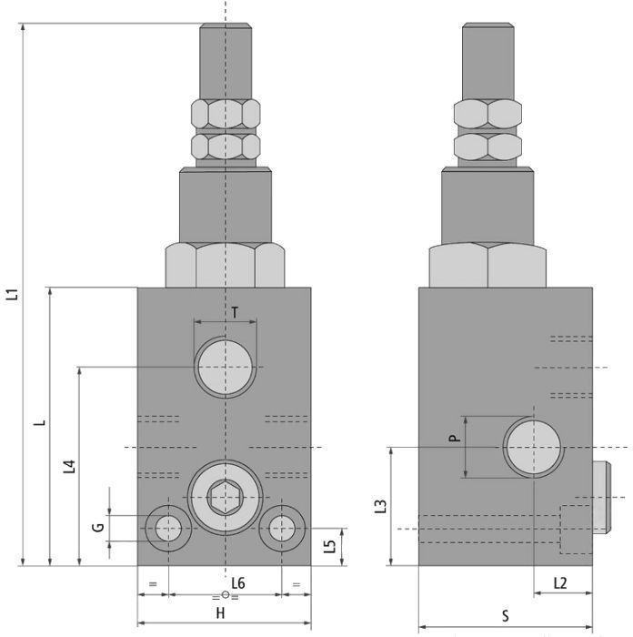 Zawór Hydrauliczny Przelewowy 3/4 120L MANOMETR 400 [8034]