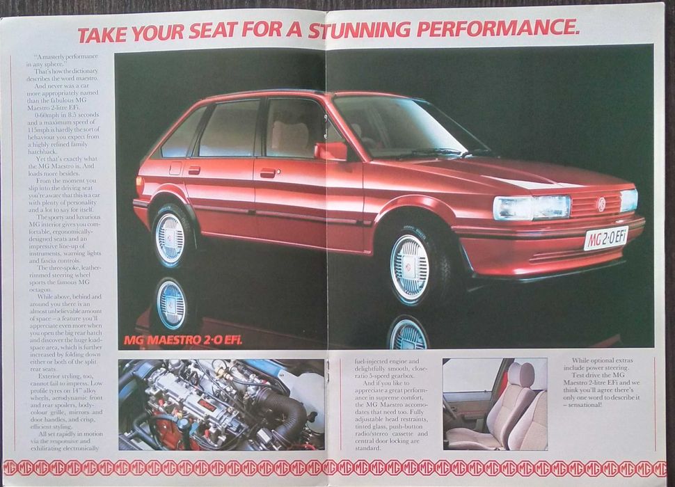 Prospekt MG modele Metro, Maestro i Montego