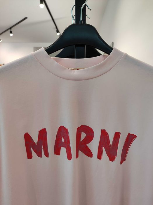 Футболка Marni logo-print t-shirt Pink