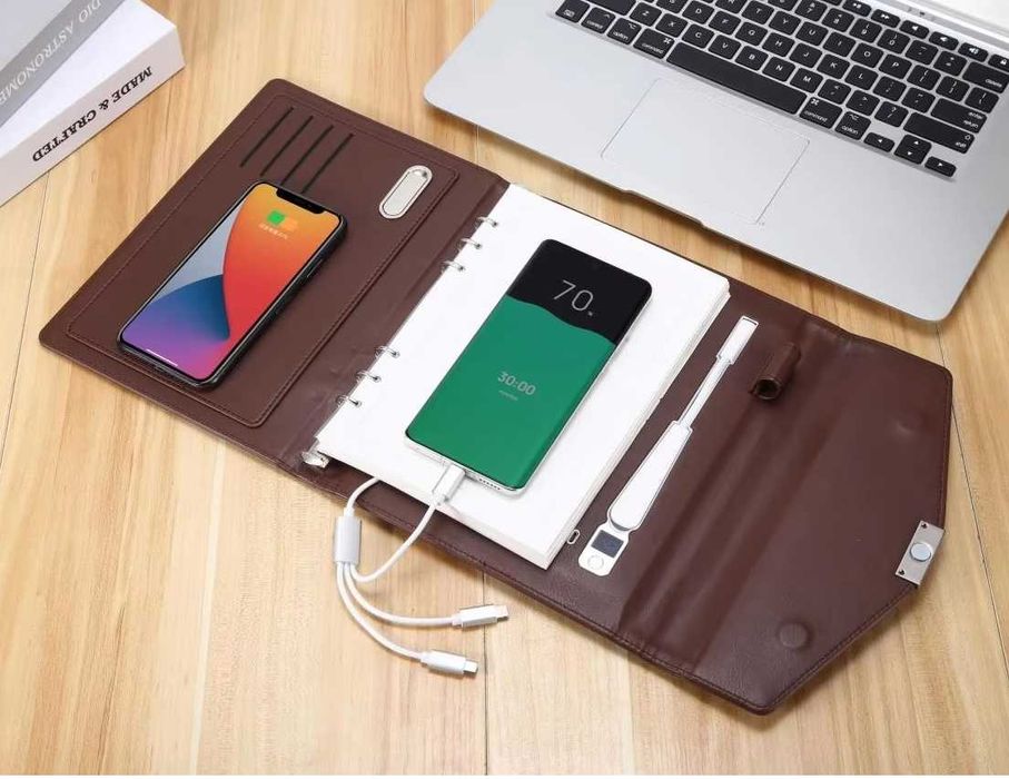 Смарт Блокнот ежедневник  щоденник, Power Bank, беспроводной зарядкой