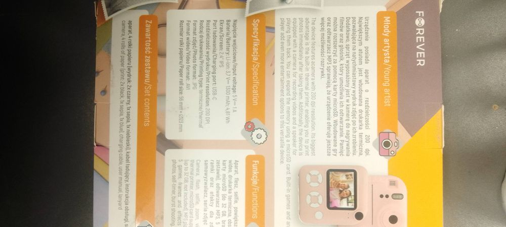 Aparat z wydrukiem  natychmiastowym