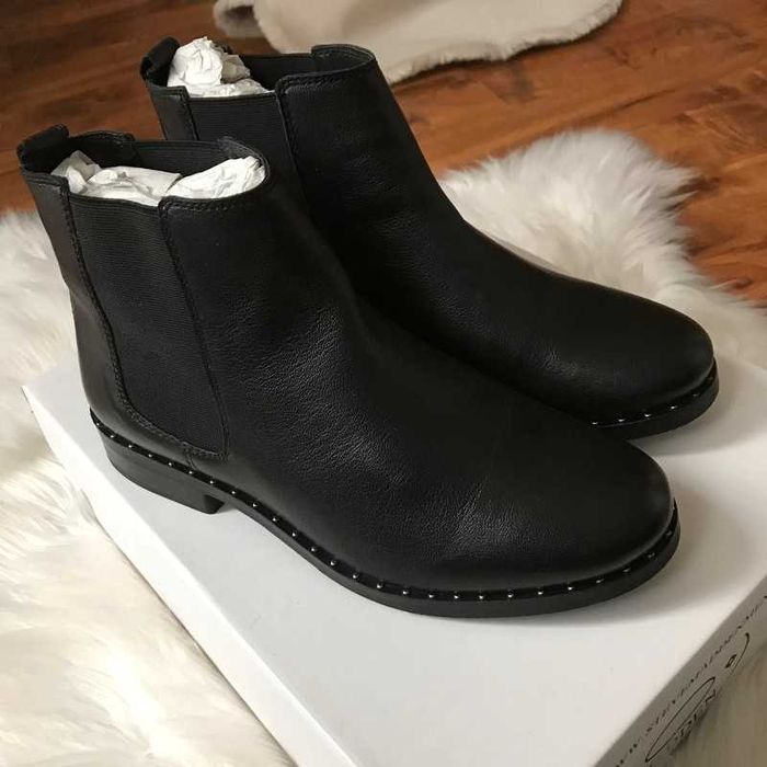 Steve Madden czarne buty Chelsea botki Skórzane