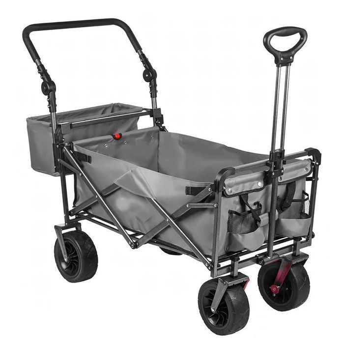 Wózek Ogrodowy Transportowy Plażowy Składany Koła XL Dach 100kg Ryby