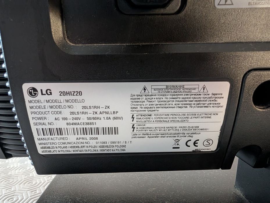 TV LG 20 polegadas