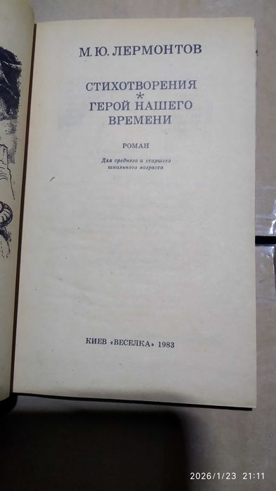 Стихи, роман Сергей Есенин, Герой нашего времени Лермонтов