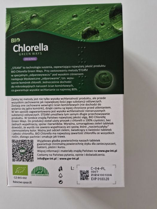 BIO CHLORELLA Green Ways 330 g 1320 tabletek ORIGINAL (3 sasz.) ZIELONKI