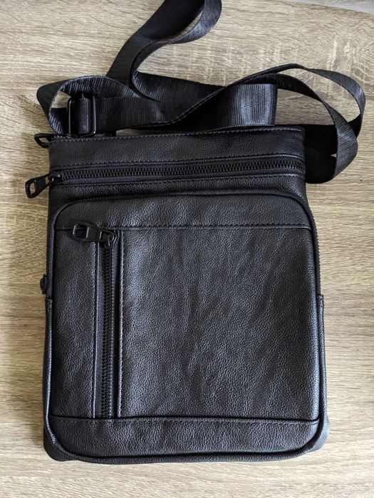 Чоловіча сумка Екокожа 21х25х5 см коричнева