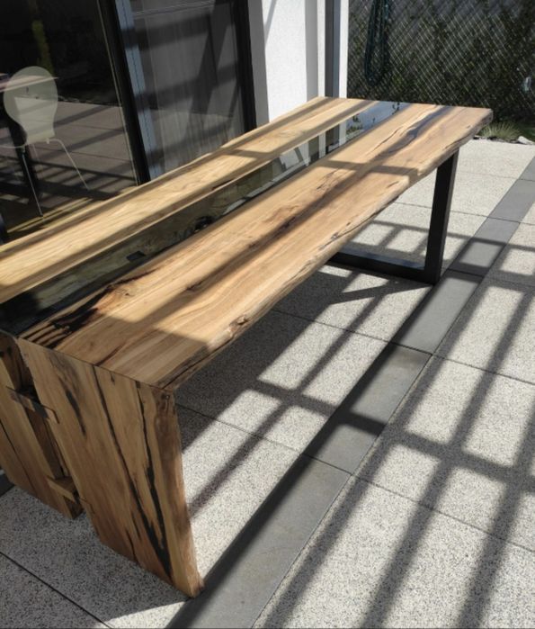 Stół dębowy 250x100 Piękny Mocny Solidny plus dostawka  1 metr