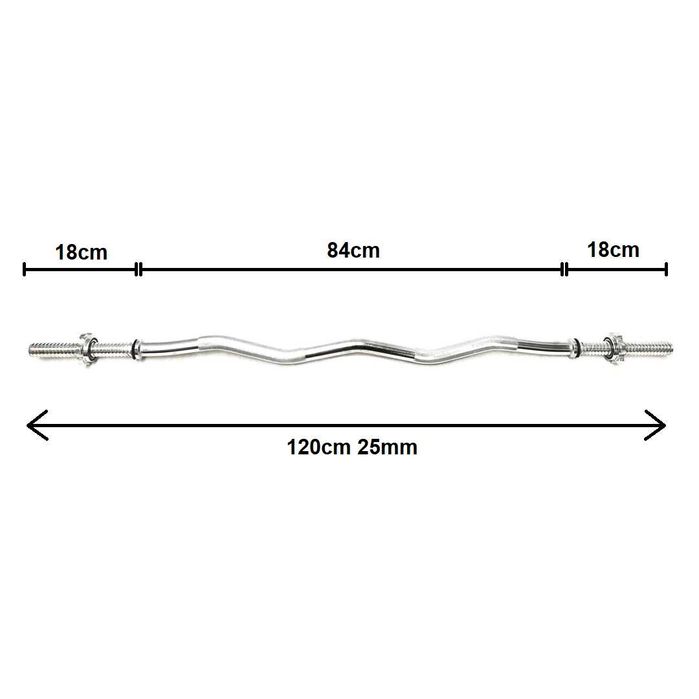 GRYF lekko łamany 120cm 25mm stalowy SZTANGA łamana na siłownię