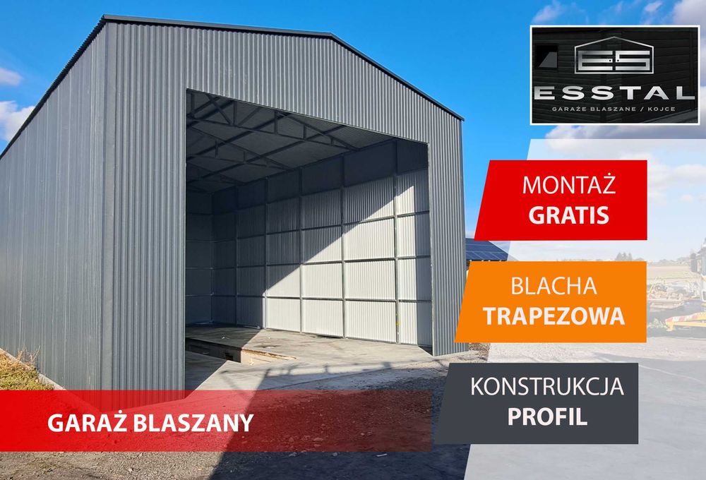 GRAFITOWY Garaż Blaszany | GARAŻE BLASZANE | Wiata , Hala | - ESSTAL-