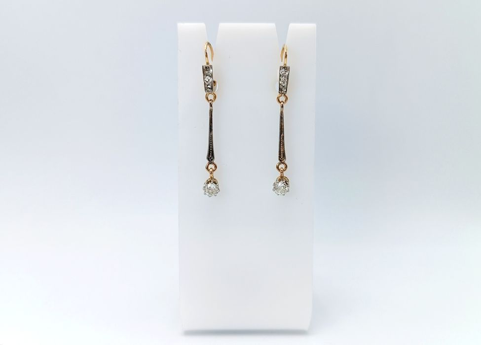 Старинные золотые серьги с бриллиантами