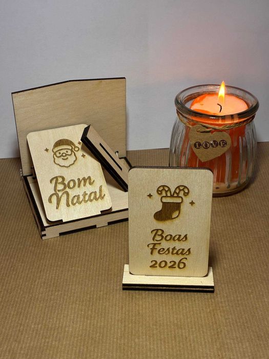 Presente Natal, Placa Madeira Personaliz. c/ Gravação, Entrega Grátis