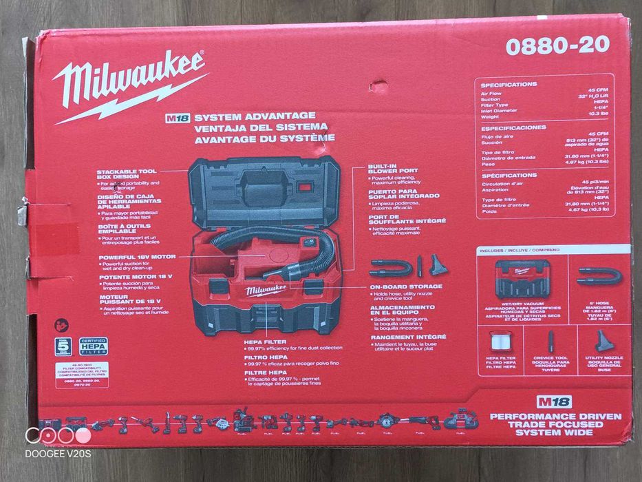 Milwaukee 0880-20 m18 2-Gallon Wet/Dry Vacuum