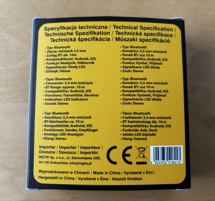 Transmiter TV bluetooth stazer KN321-nadajnik/odbiornik