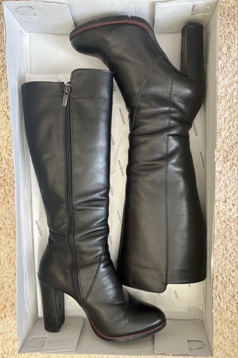 Kozaki damskie skórzane - rozm. 37 Wojas