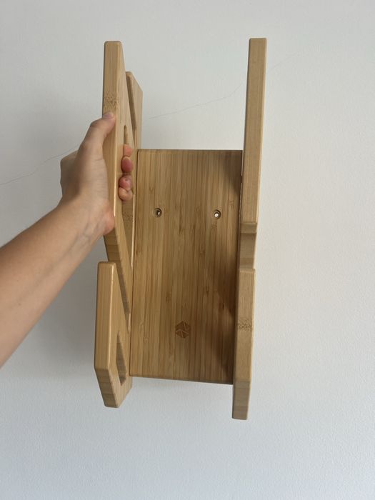 Suporte de parede para 2 skates em bambu