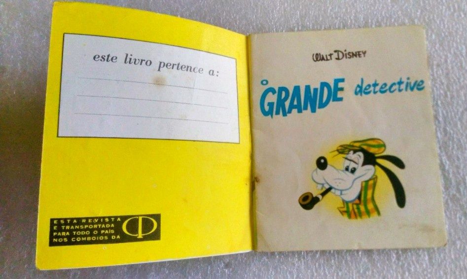 Raro livro de bolso 1969 Walt Disney O Grande Detetive, edição da Agên