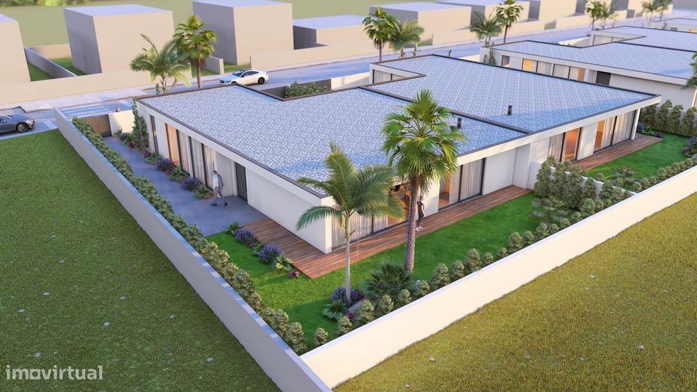 Moradia térrea nova T3 de 4 frentes arquitetura moderna