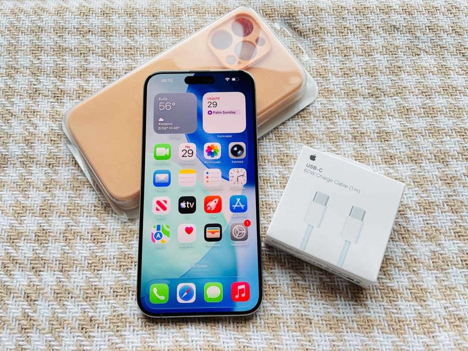 IPHONE 15 PRO MAX 256Gb АКБ 99% Natural Titanium NEVERLOCK ( 78515)