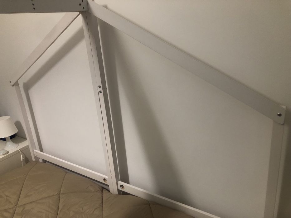 Estrutura de cama infantil 2x(90x190) cm pinho maciço branco