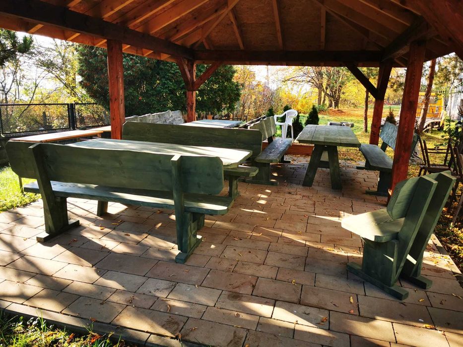 Meble ogrodowe drewniane góralskie biesiadne LITE DREWNO :