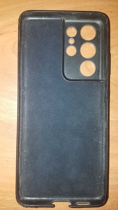 Etui skórzane do Samsung S21 Ultra 5G case czarne plecki aluminium