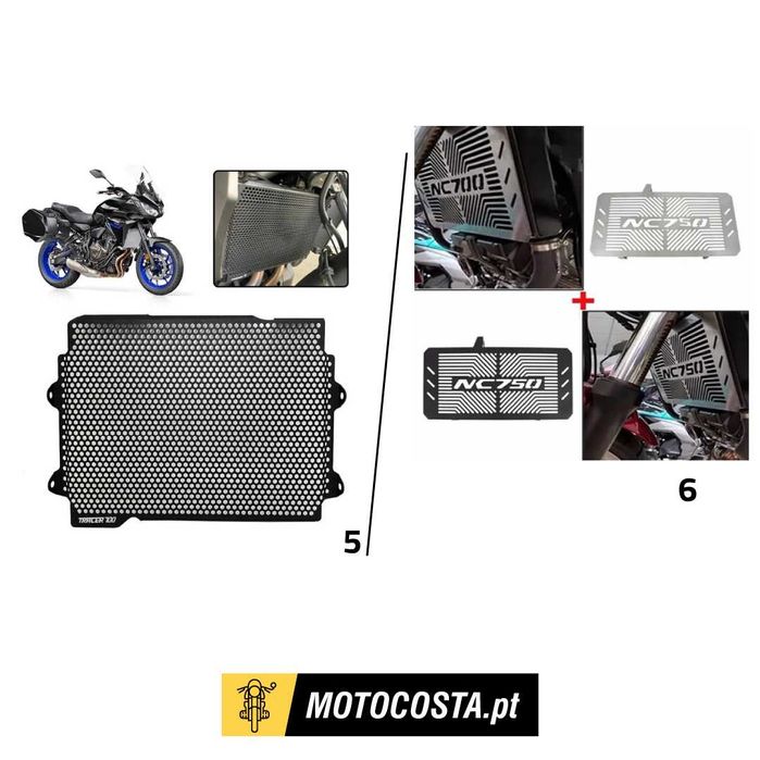 Grelhas Proteção Radiador - Honda, Yamaha, BMW, CFMOTO - MOTOCOSTA
