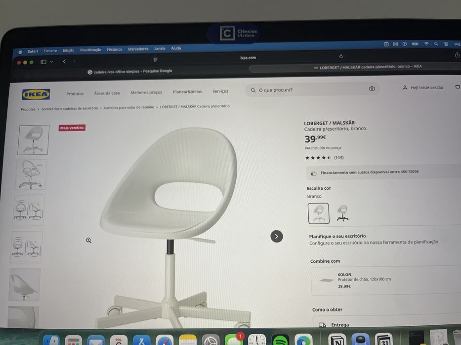 Cadeira Branca Escritório IKEA - LOBERGET / MALSKAR