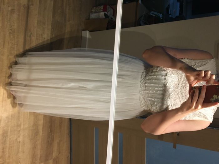 Maya Petite ASOS suknia ślubna maxi cekiny stójka tiul 40 L
