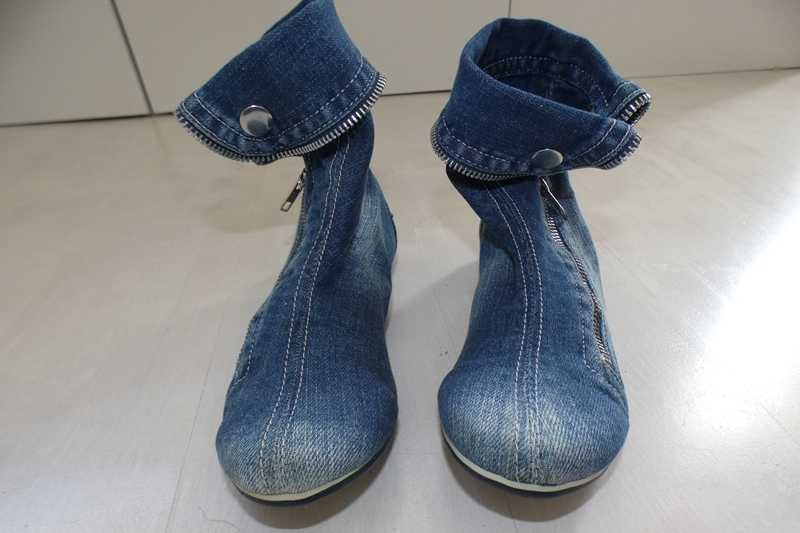 Oryginalne jeansowe trampki nad kostkę;r.36;STAR BLUEMOON
