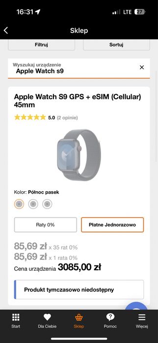 Apple watch S9 45 mm GPS cellular