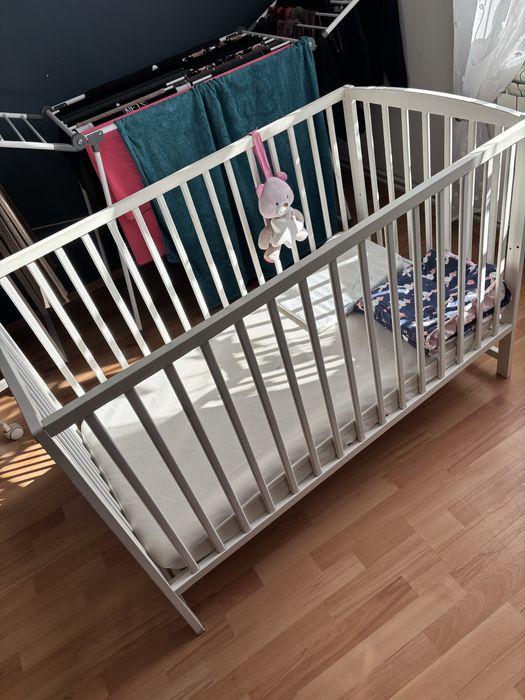 Lozeczko dzieciece biale materac zbaszyn