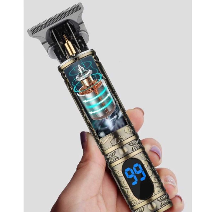 Maszynka do strzyżenia, trymer do brody VINTAGE styl retro boomers LCD