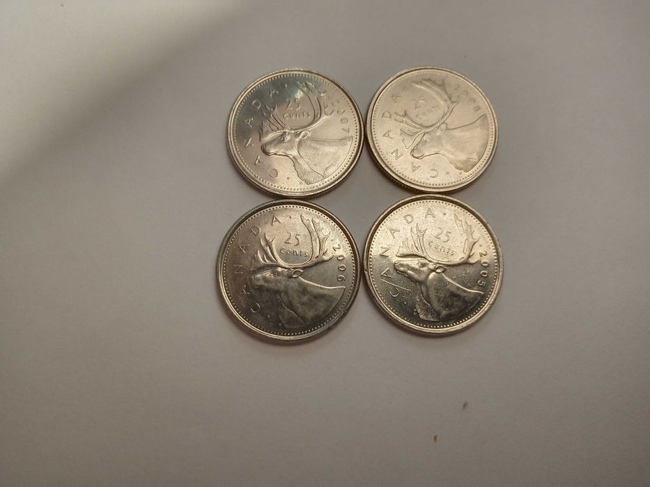 Монети Канади 25центів (96шт одним лотом)