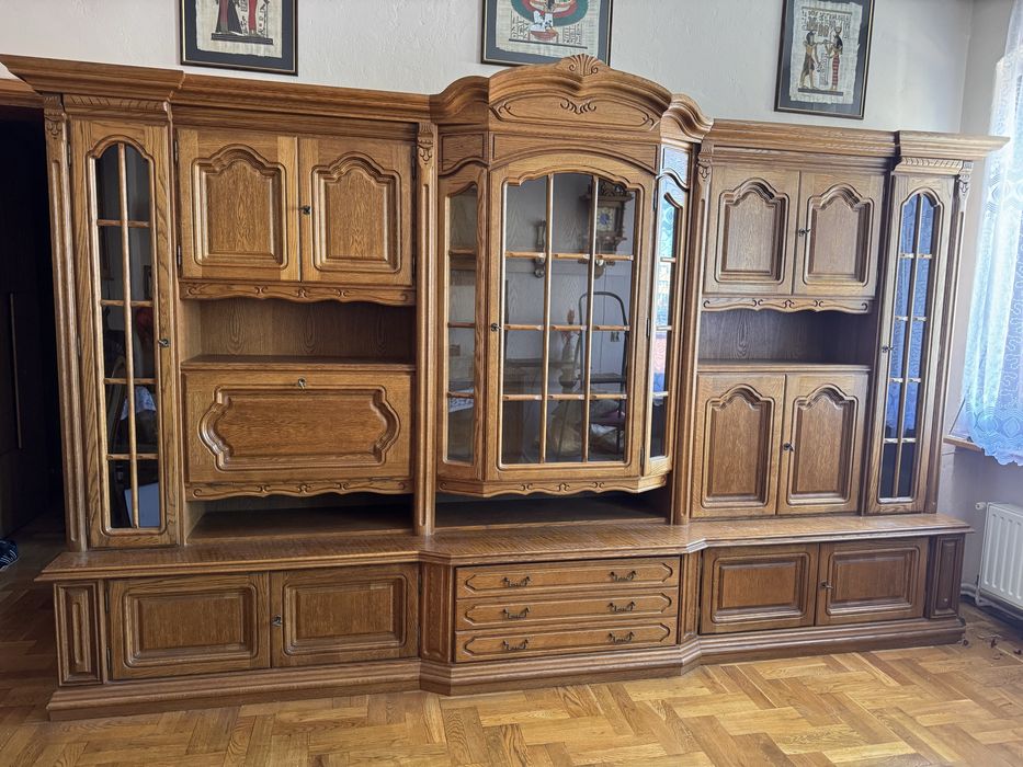 Segment, meblościanka drewniana, dębowa