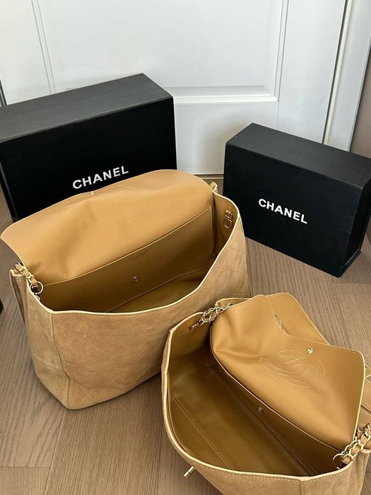 Замшевая люксова сумка  Шанель 26S Chanel, Chanel Maxi Flap Bag flap bag, Матьє Блазі, розмір 39*26 см та розмір 32*19 см