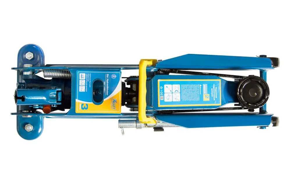 Домкрат гідравлічний підкатний в кейсі KRAFT (2,5 т, 90-340 мм)