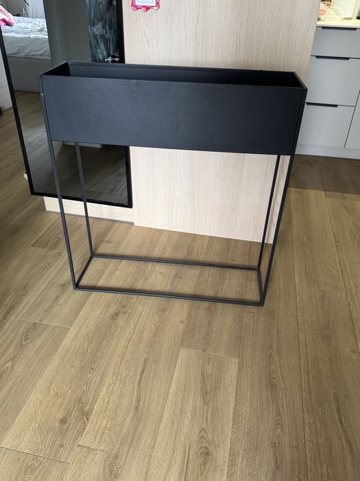 Kwetnik metalowy czarny loft wys 85 cm