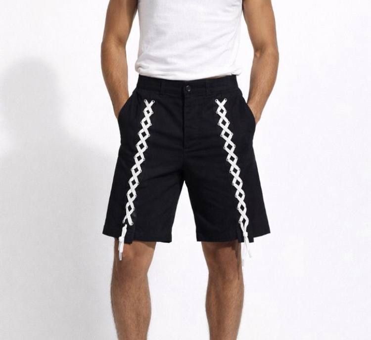 Шорти чорні зі шнурками в стилі rick owens