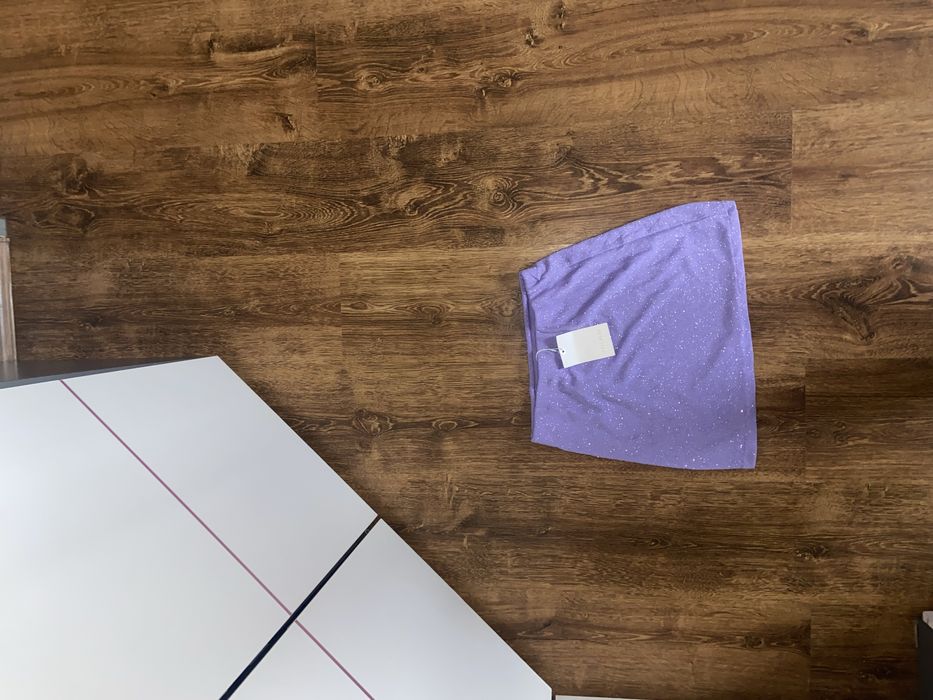 Brokatowa Fioletowa Spódniczka Pull&Bear S Viral Sylwester Impreza Hit