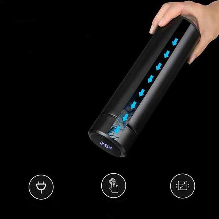 Nowy kubek termiczny szczelny z ekranem LED 500 ml