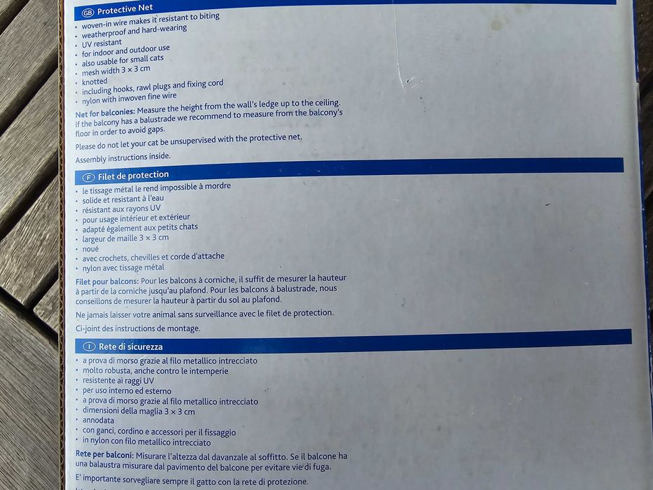 Rede de proteção para gatos