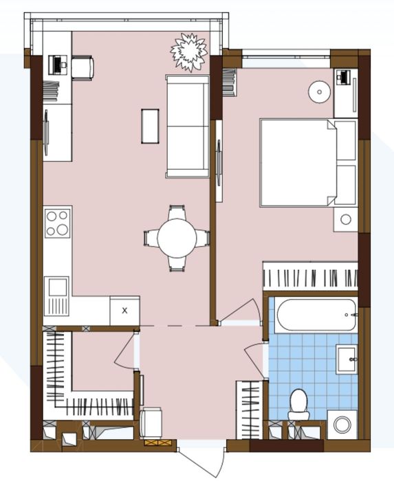 Простора 1-к квартира 44 м² / 1С2 /Варшавський З