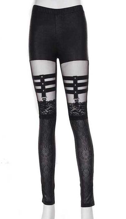 Legginsy RQBL goth killstar punk rave black legion