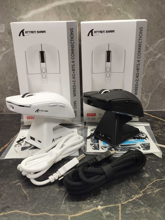 Нові Бездротові ігрові мишки Attack Shark X6 PAW3395+Гріпси і глайди
